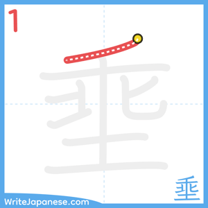 How to write "埀" - stroke 1
