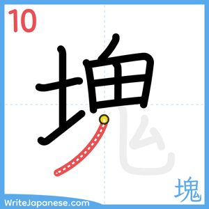 How to write "塊" - stroke 10