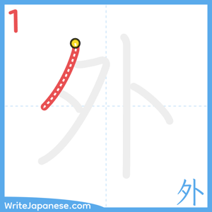 How to write "外" - stroke 1