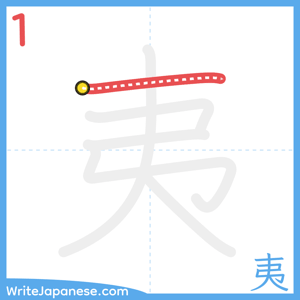 How to write "夷" - stroke 1