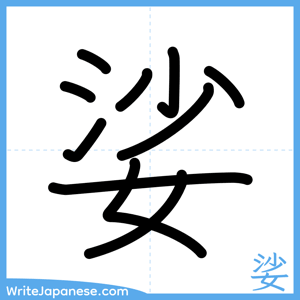 How to write "娑" - complete stroke order