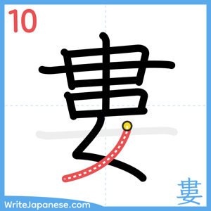 How to write "婁" - stroke 10