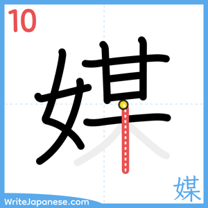 How to write "媒" - stroke 10