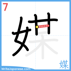 How to write "媒" - stroke 7