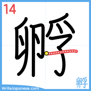 How to write "孵" - stroke 14