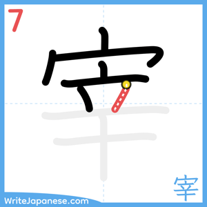 How to write "宰" - stroke 7