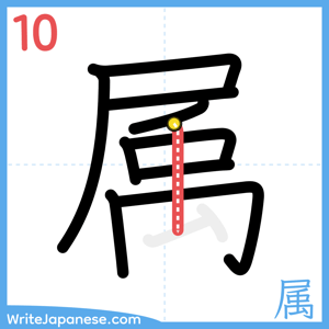 How to write "属" - stroke 10