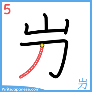 How to write "屶" - stroke 5