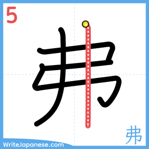 How to write "弗" - stroke 5