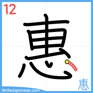 How to write "惠" - stroke 12