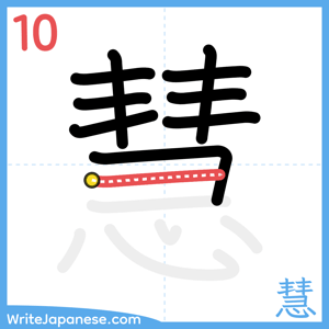 How to write "慧" - stroke 10