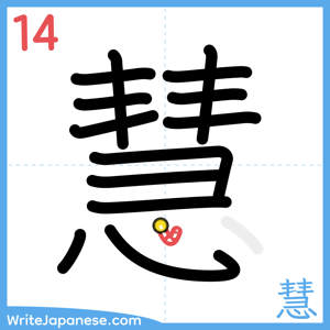 How to write "慧" - stroke 14