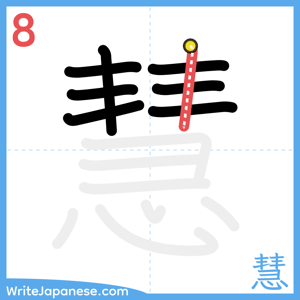 How to write "慧" - stroke 8