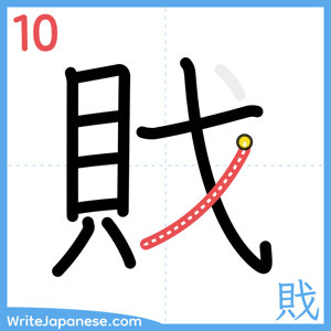 How to write "戝" - stroke 10