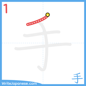 How to write "手" - stroke 1