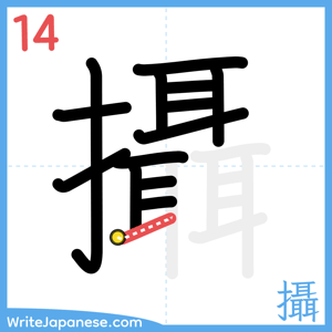 How to write "攝" - stroke 14