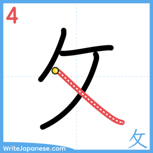 How to write "攵" - stroke 4