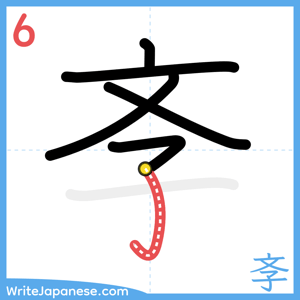 How to write "斈" - stroke 6