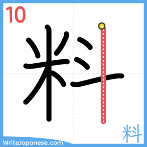 How to write "料" - stroke 10