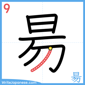 How to write "昜" - stroke 9