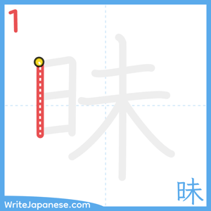 How to write "昧" - stroke 1