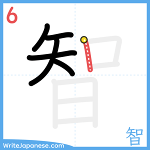 How to write "智" - stroke 6