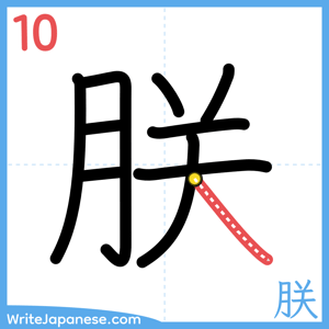 How to write "朕" - stroke 10