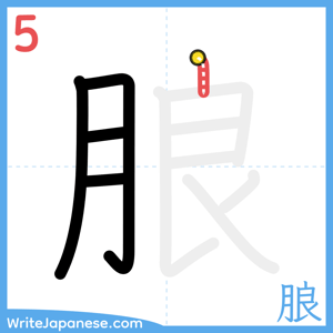 How to write "朖" - stroke 5