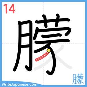 How to write "朦" - stroke 14