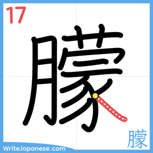 How to write "朦" - stroke 17