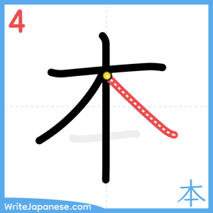 How to write "本" - stroke 4