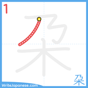 How to write "朶" - stroke 1