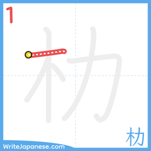 How to write "朸" - stroke 1