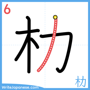 How to write "朸" - stroke 6