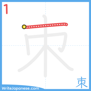 How to write "朿" - stroke 1