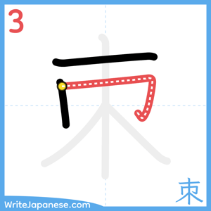 How to write "朿" - stroke 3
