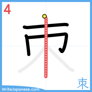 How to write "朿" - stroke 4