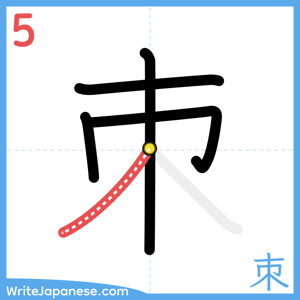 How to write "朿" - stroke 5