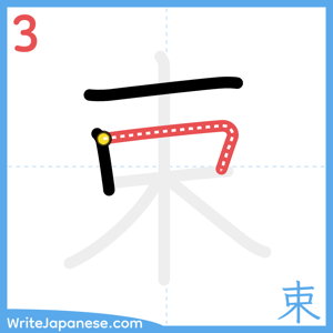 How to write "束" - stroke 3