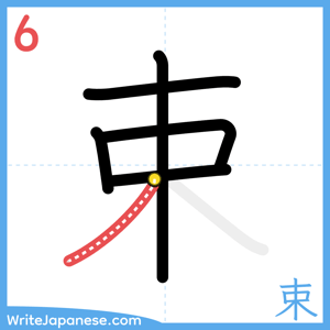 How to write "束" - stroke 6