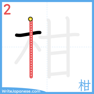 How to write "柑" - stroke 2