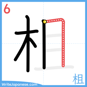 How to write "柤" - stroke 6