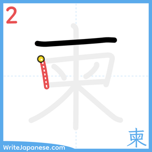 How to write "柬" - stroke 2