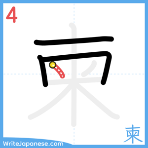 How to write "柬" - stroke 4
