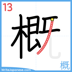 How to write "概" - stroke 13