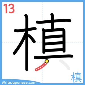 How to write "槙" - stroke 13