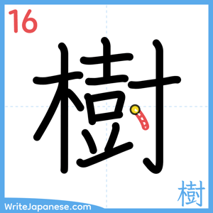 How to write "樹" - stroke 16