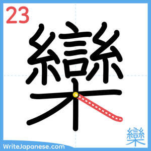 How to write "欒" - stroke 23