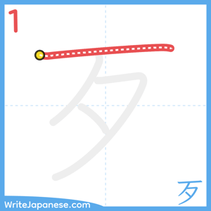 How to write "歹" - stroke 1