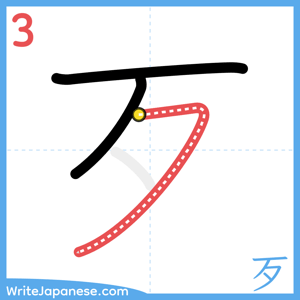 How to write "歹" - stroke 3